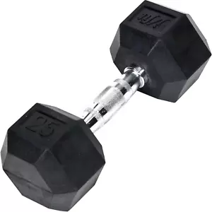Rubber Hex Dumbbells - 8 Size Options - Hex Shaped Heads Prevent Rolling and Inj - Picture 1 of 7