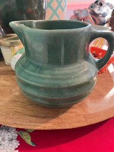 Brush McCoy Pottery Green Rings Pitcher Shield Mark Farmhouse Vintage 1920’s - Picture 1 of 5