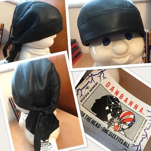 Felpa in ecopelle NERA nuova con etichette Doo Rag Head Wrap Capsmith Danbanna Durag gear - Foto 1 di 1