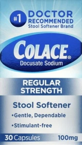 Colace docusate sodium regular strength 30 Cap*EXP 11/25 *FREE SHIP* - Picture 1 of 1
