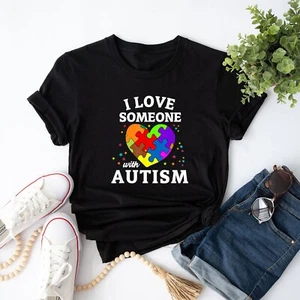 I Love Someone with Autism Patient Kids Adults T-Shirt - Picture 1 of 7
