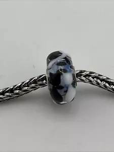 Trollbeads extrem seltene schwarz-weiße Katzen blaue Basis Bead Rarität #369 - Bild 1 von 7