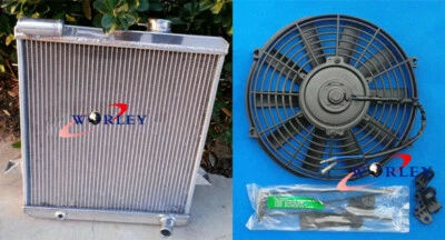 Radiador aluminio 3 núcleos + ventilador para Triumph TR6 1975 1976 Foto 1 de 4