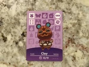 Clay #088 Animal Crossing Amiibo Authentic Nintendo Mint Card From Series 1 - Bild 1 von 2