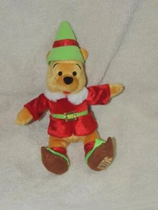 Winnie The Pooh Elfo di Natale Peluche Disney World 2006 Parco Tematico Edit. Cappotto rosso - Foto 1 di 2