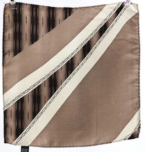 Vtg Pocket Square Handkerchief Silk Bronze Brown Black 10 x 10 - Picture 1 of 2