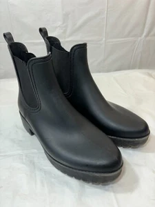 Stivali da pioggia Jeffrey Campbell Hydra neri opachi plateau impermeabili Chelsea taglia 9 - Foto 1 di 12
