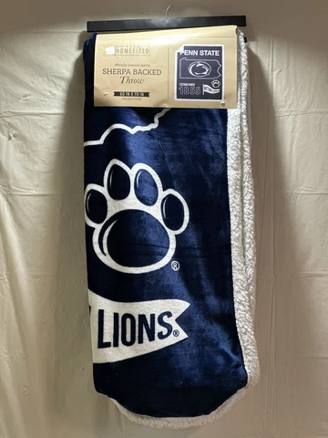 Penn State University Sherpa Backed Throw Blanket 60x70in Cover