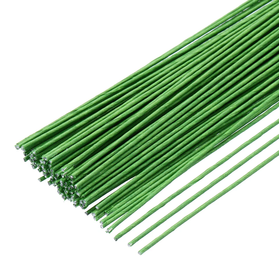 100pcs Green Floral Wire Stems Bendable 1.2mm 16 Gauge Florist Wire for Flower - Image 1 of 4