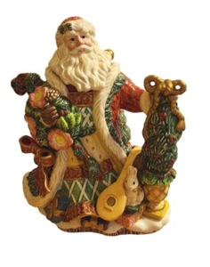 1996 Fitz and Floyd 26 oz Santa Claus CERAMIC TEAPOT/ PITCHER/COOKIE JAR - Picture 1 of 9