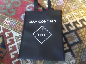Schwarze wiederverwendbare Canvas-Ausgabetasche - kann THC-Logo enthalten - NEU - Bild 1 von 1