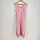 Design STudio womens dress size S midi shift pink sleeveless Vneck ramie 047595