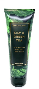 New Bath & Body Works LILY & GREEN TEA Body Cream 8 Oz *SEALED* WHITE AMBER - Picture 1 of 3