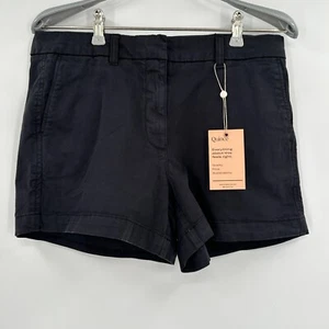 Quince Black Organic Cotton Stretch Chino Shorts sz 6 Women's 4" Inseam NWT - Picture 1 of 4