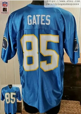 Camiseta deportiva azul en polvo Chargers NFL Football GATES Reebok Team Apparel talla XL Foto 1 de 4