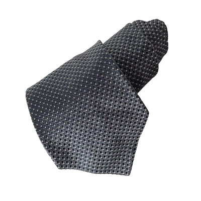 Corbata de cuello Banana Republic para hombre gris negro a lunares 56" de largo hecha en Italia Foto 1 de 4