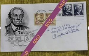 -💥SOLD💥SALE- FRANK LLOYD WRIGHT / BUCKMINSTER FULLER SIGNED / FIRST DAY COVER - Picture 1 of 7