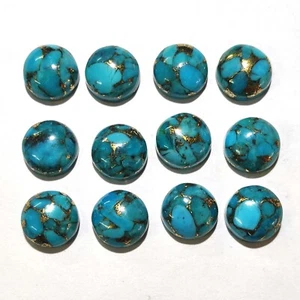 Original Arizona blau Kupfer türkis lockerer Edelstein runder Cabochon - Bild 1 von 8