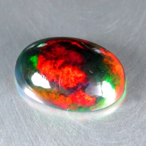 2,28 CT 12X9MM ERSTAUNLICHER MEHRFARBIGER FUNKELNDER NATÜRLICHER MASSIVER SCHWARZER OPAL - Bild 1 von 3