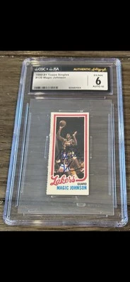 Magic Jonson MSU Lakers 1980 81 Topps RC Rookie Card Signed CGC 6 EXMT 10 Auto - Image 1 of 2