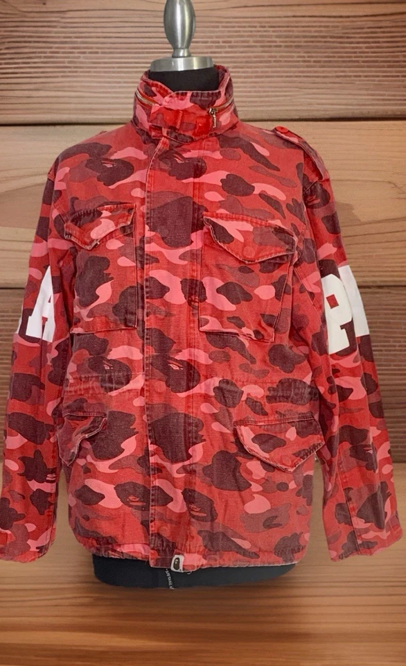 A bathing Ape Bape M65 Field Red Camo Jacket Size L - Image 1 of 4