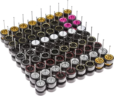 1/64 Ruote Miste/Casuali Real Riders Ruote Cerchioni Pneumatici Set per 10 Auto  - Immagine 1 di 4