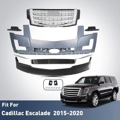 Front Bumper Cover Assembly Grille Kit For 2015-2020 Cadillac Escalade 8pcs - Imagem 1 de 4