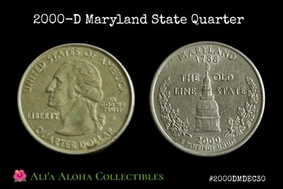 2000-D Maryland Quarter ✨MAD/Partial Tilted Collar + Clad/Annealing Errors✨ - Image 1 of 3