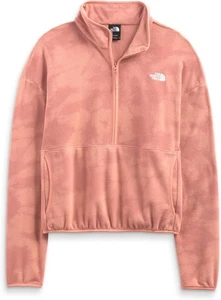 The North Face Womens Printed TKA Glacier Cropped Fleece / Pink / RRP £65 - Picture 1 of 3