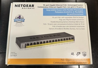 NETGEAR 16-Port Gigabit Ethernet Unmanaged PoE Switch (GS116LP) - Image 1 of 3