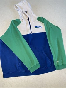 Felpa con cappuccio uomo New Era Royal/White Seattle Seahawks Gametime Throwback Quarter-Zip - Foto 1 di 4