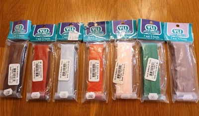 Lote de 7 cintas de seda YLI para manualidades de bordado 7 mm/5 años hechas en Japón #B Foto 1 de 3