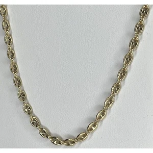 14K Gold Vermeil Tranciato Chain Necklace 18” (3mm Thick) Style Fashion Chic NWT - Picture 1 of 17