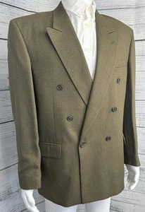 Vintage Di Palma Italia Zweireiher Wollanzug Oliv Glen Plaid 46R Blazer 34x30" - Bild 1 von 24