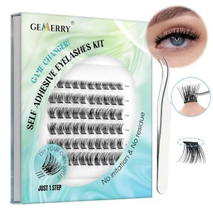 DIY selbstklebende Wimperncluster mit Pinzette natürlicher Look - Bild 1 von 7