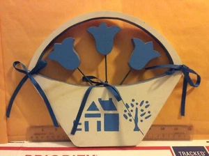  Kitchen Wall Hanging , Flower Basket ,Hand Crafted (Wood) - Picture 1 of 4