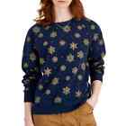Style & Co Snowflake Graphic Sweatshirt in Navy Blue Size XS # 516