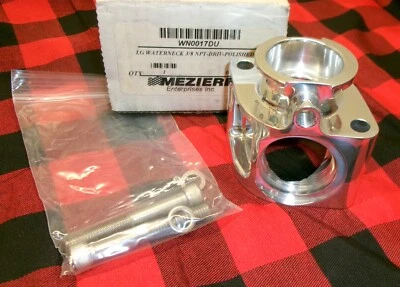 MEZIERE WN0017DU POLISHED CHROME WATER NECK, 90 DEGREE BBC/SBC - Image 1 of 2