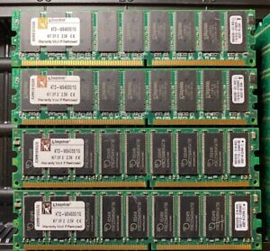 LOT of 4PCs Kingston KTD-WS450E/1G PC2100 DDR 266 512MB ECC - FOR DESKTOP SYSTEM