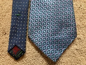 Tommy Hilfiger Blue Geometric Men's Tie - 100% Silk - 56" x 3.75" - USA - Picture 1 of 9