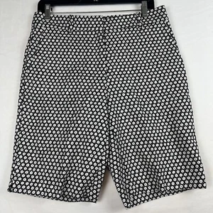 Ann Taylor Womens Shorts 6 Blue Floral Curvy Fit Stretch Bermuda High Rise - Picture 1 of 12