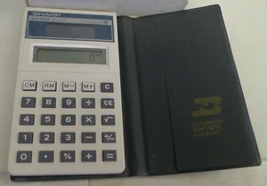 Sharp EL-345S Elsi Mate Solar Cell Calculator w/ Cover - Vintage - Picture 1 of 9