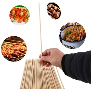 Neu Bambusspieße BBQ Grill Obst 6""-12"" Lebensmittel Vorspeise Zahnstocher breit US verkaufen - Bild 1 von 17