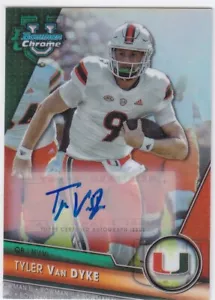Tyler Van Dyke Auto 2023 Topps Bowman University RC Rookie Chrome Refractor /499 - Bild 1 von 1