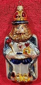 Vintage Kurt Adler Polonaise Königskarte handgeblasenes Glasornament mit Box - Bild 1 von 9