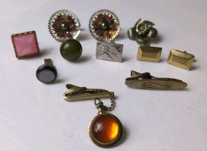 Vintage Cufflinks and Tie Clips Lot Of 9 - Picture 1 of 20