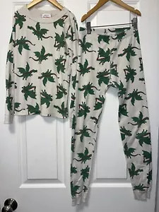 Hanna Andersson 140 10 boys Dragons PLAY Pajamas set top bottom long Sleeve PJ - Picture 1 of 6