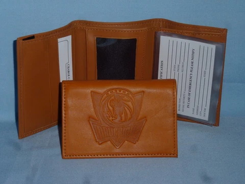 DALLAS MAVERICKS  Leather TriFold Wallet  NEW!  tan  bb Cover