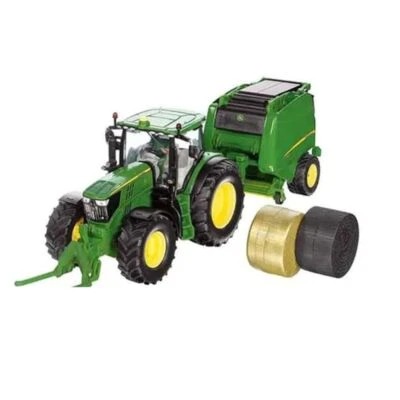 Siku John Deere Tractor & Round Baler - Diecast Scale 1:32 - 3838 NEW - Image 1 of 3