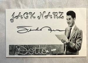 RARE Jack Narz Autograph 3x5 INDEX Card DOTTO Game Show Host 1950's SIGNED VTG - Picture 1 of 3